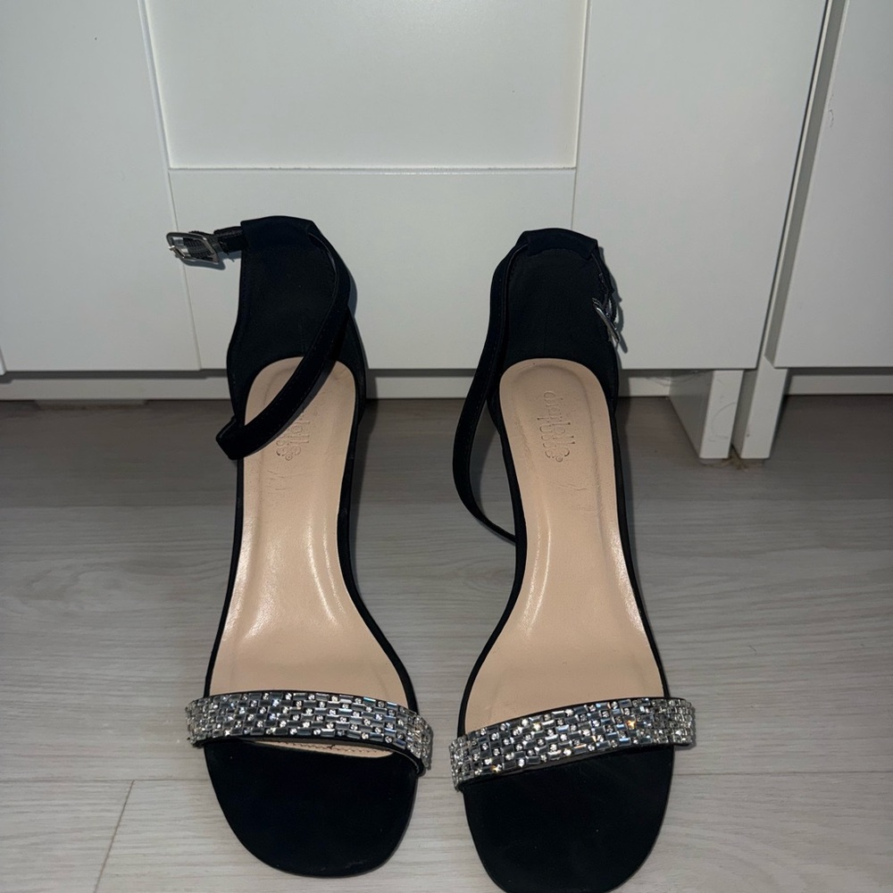 Elegant Black Women's Sandals with Silver Accents